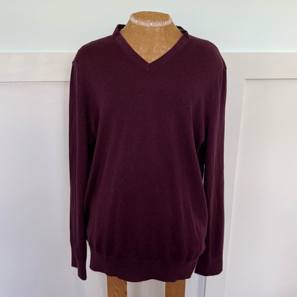 Banana Republic Other - Banana Republic Men's LARGE Pullover‎ Sweater V-Neck Luxury silk cashmere Purple